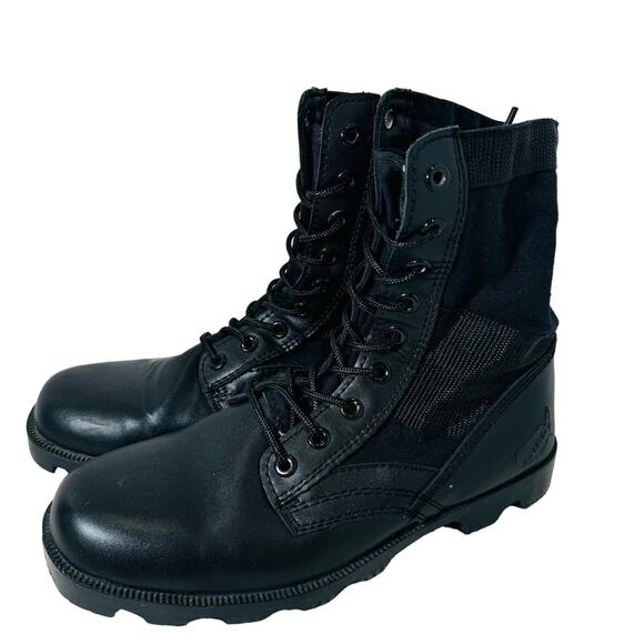 Military Tactical All Black Combat Boots Mens Size 9R Outdoor Training Shoes - Picture 4 of 15